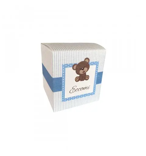 Scatolina portaconfetti Nascita Orsetto Celeste - 50 pz