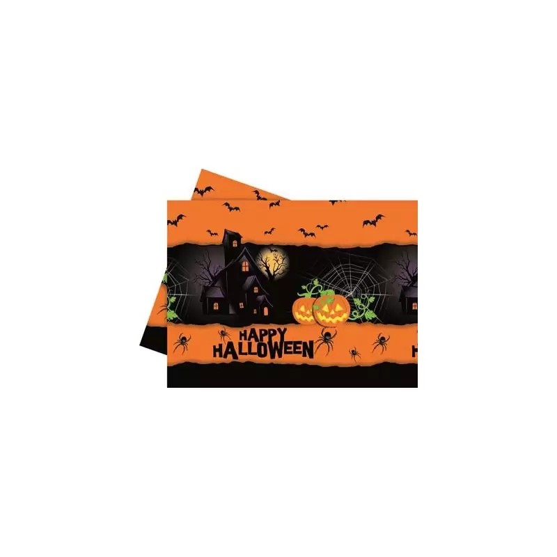 KIT N3 COORDINATO TAVOLA HAPPY HALLOWEEN SET TAVOLA FESTA PARTY RAGNI ZUCCA 