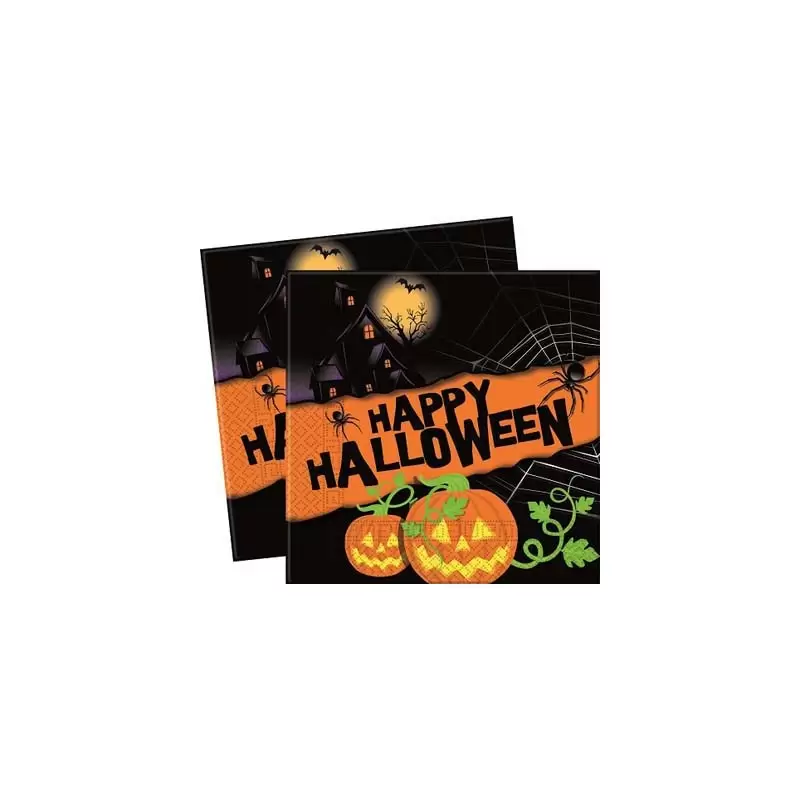 KIT N3 COORDINATO TAVOLA HAPPY HALLOWEEN SET TAVOLA FESTA PARTY RAGNI ZUCCA 