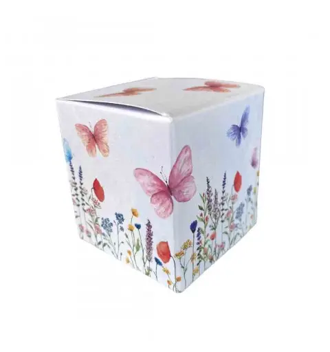 Scatolina portaconfetti cubetto Farfalle - 50 pz