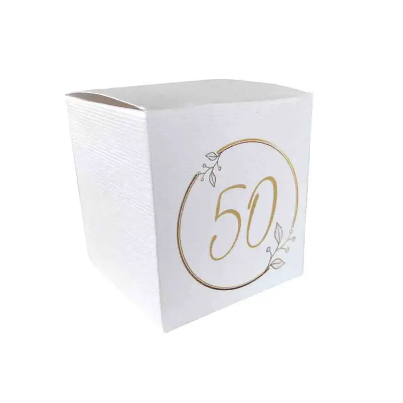 Scatolina portaconfetti cubetto 50 anni nozze d'oro - 1 pz