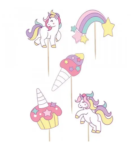 Picks Torta Unicorno Cake Topper - 5pz