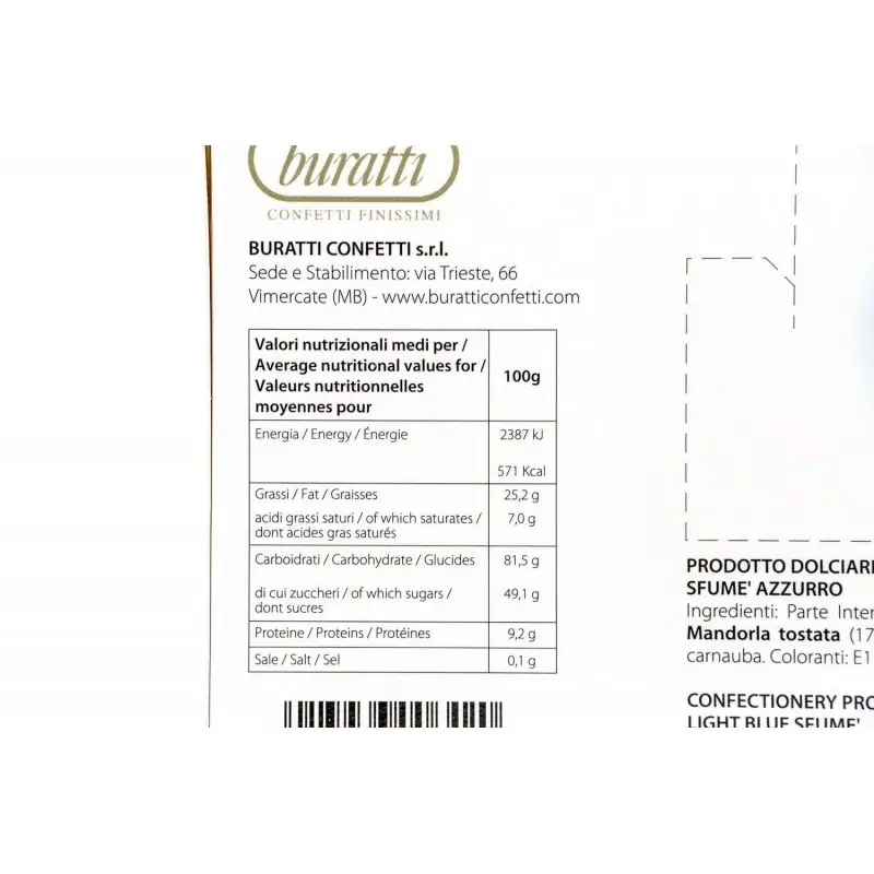 Confetti Buratti sfumè blu