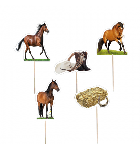 Picks Torta Cavalli Cake Topper - 5pz