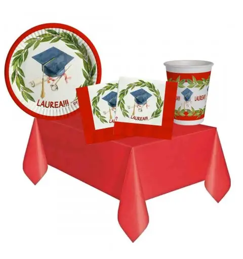 Kit 32 persone per festa di laurea in carta compostabile