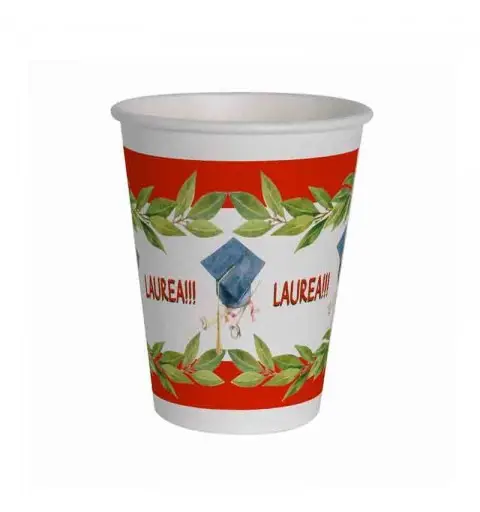 Kit 8 persone per festa di laurea in carta compostabile con fluffy e palloncini