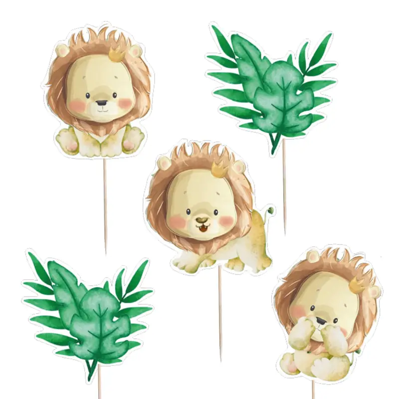Cake Topper Picks Leoncino - 5pz