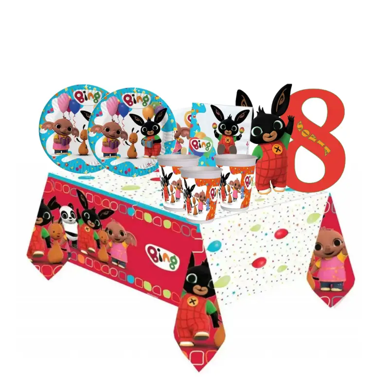 Kit n 81 Coordinato tavola festa Bing New con sagoma polistirolo personalizzabile