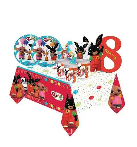 Kit n 81 Coordinato tavola festa Bing New con sagoma polistirolo personalizzabile
