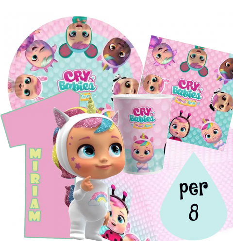 Kit n 81 Addobbi festa Cry Babies con sagoma polistirolo personalizzabile