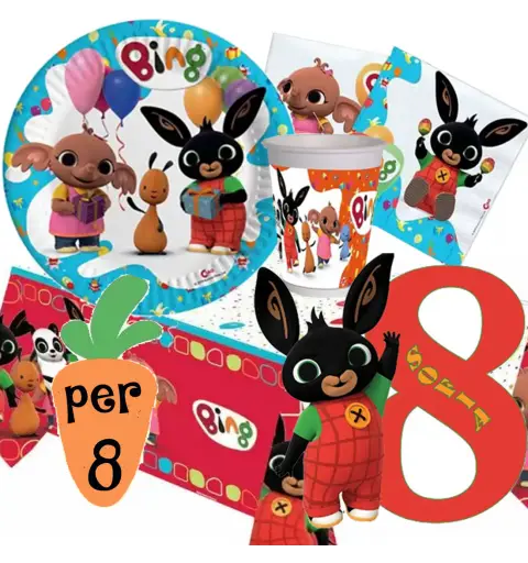 Kit n 81 Coordinato tavola festa Bing New con sagoma polistirolo personalizzabile