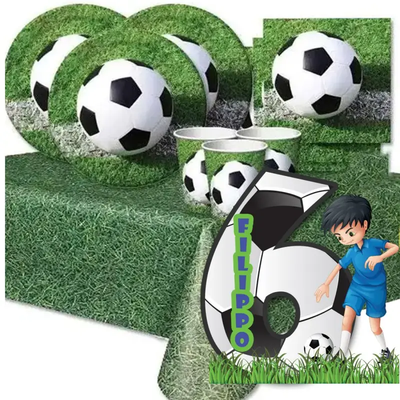 Kit n 81 Addobbi festa Calcio con sagoma polistirolo personalizzabile
