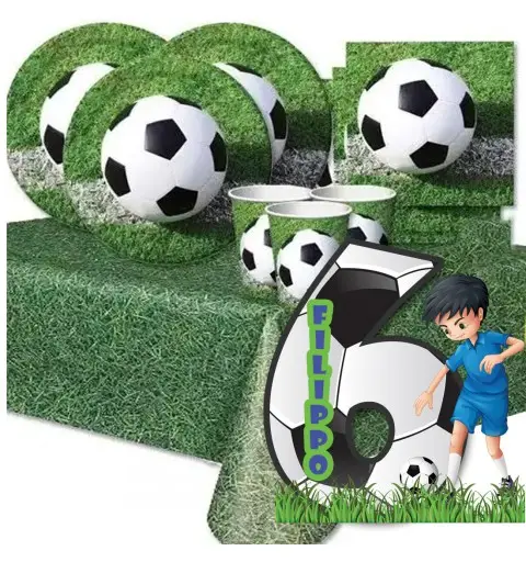 Kit n 81 Addobbi festa Calcio con sagoma polistirolo personalizzabile