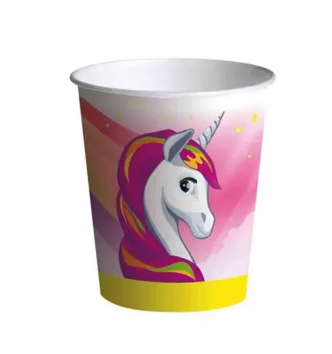 8 bicchieri bio unicorno 250 ml 24122