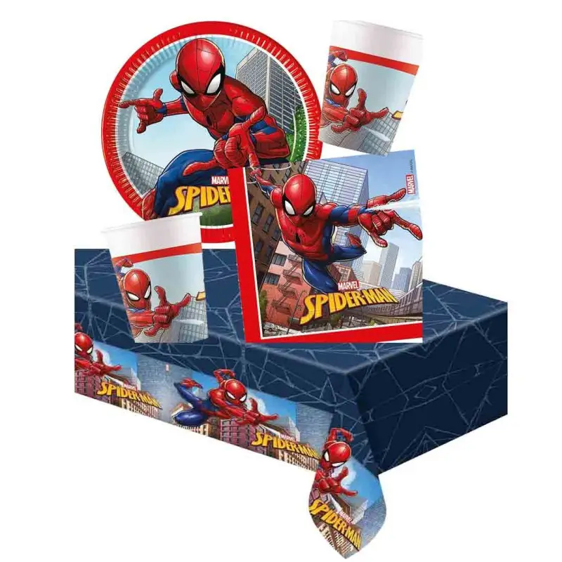 KIT N4 309 PZ COMPLEANNO  BAMBINO ARTICOLI PER FESTE SPIDERMAN