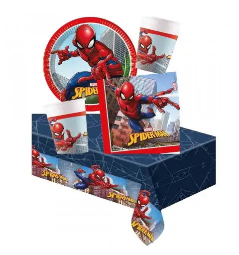 KIT N3 121 PZ COMPLEANNO BAMBINO SPIDERMAN