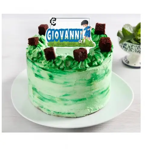 Cake Topper Festa Calcio Personalizzabile in plexiglass