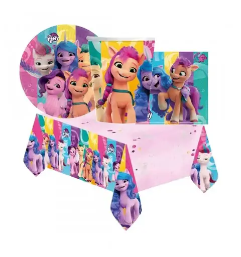 KIT N.16 LITTLE PONY - ACCESSORI TAVOLA PER FESTA