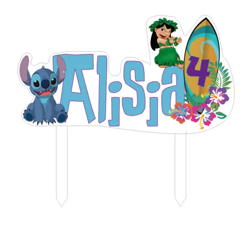 Cake Topper Stitch Personalizzabile in plexiglass