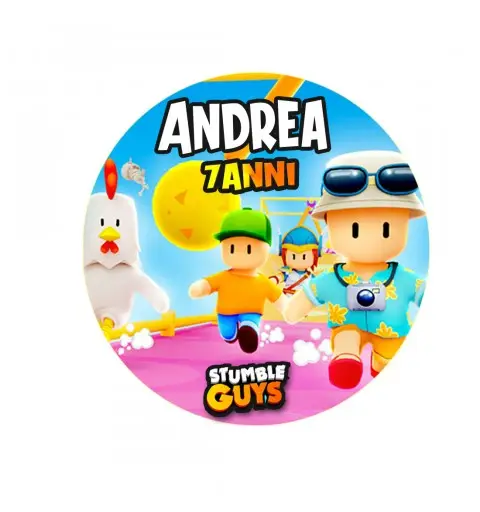 Ostia per torta Stumble Guys Tonda Personalizzabile