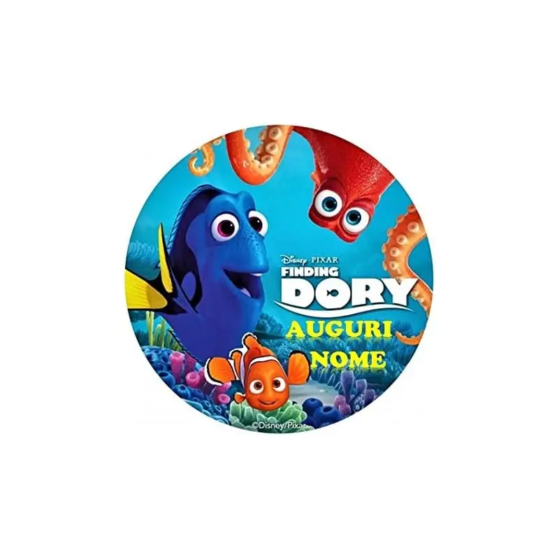 Cialda Ostia Tonda alla ricerca di Dory Personalizzabile