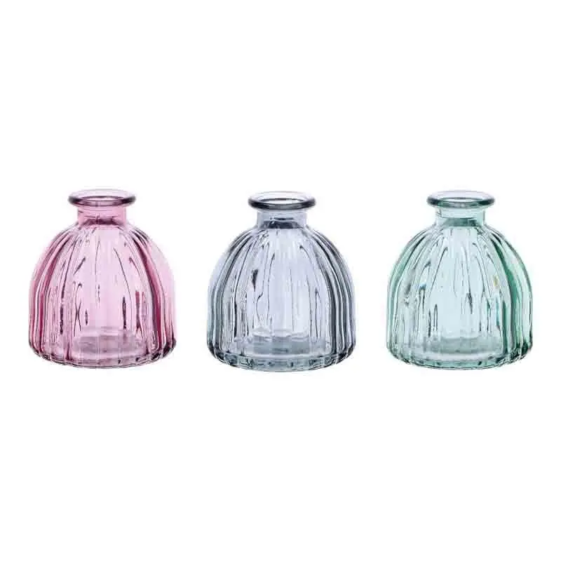 Vaso vetro 3 mod assortiti e casuali dia 8 cm x 8,5 cm h 80842