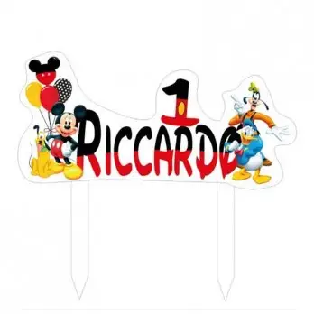 Cake Topper Topolino Personalizzabile in plexiglass