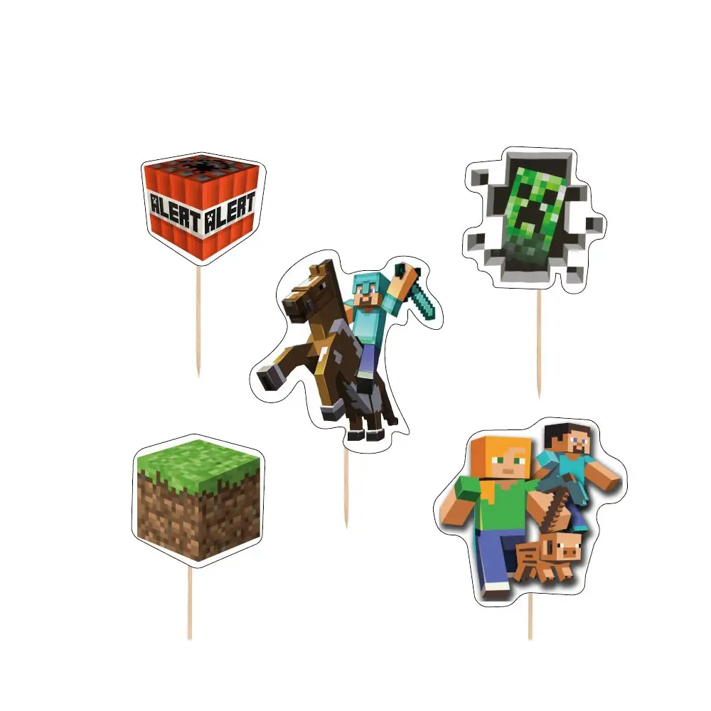 Cake Topper Picks Minecraft - 5pz