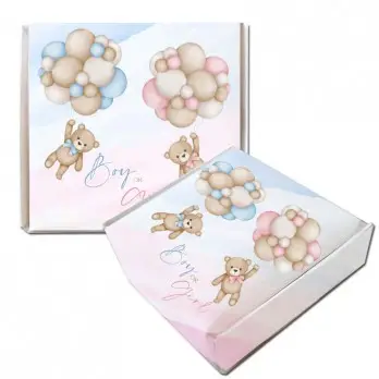 Scatolina portaconfetti Mattonella Teddy Boy or Girl - 50 pz
