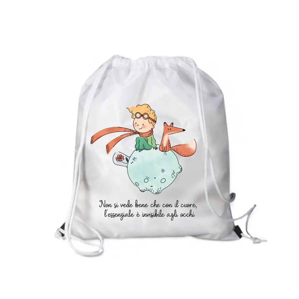 Sacca Zaino in Nylon Piccolo Principe New Personalizzabile - 5pz