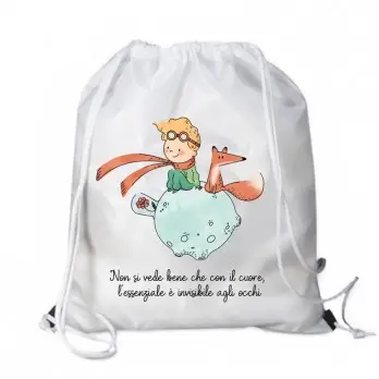 Sacca Zaino in Nylon Piccolo Principe New Personalizzabile - 5pz
