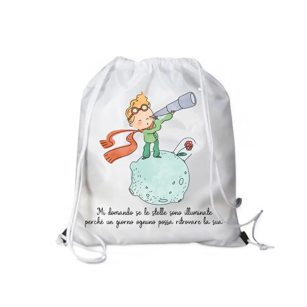 Sacca Zaino in Nylon Piccolo Principe New Personalizzabile - 5pz