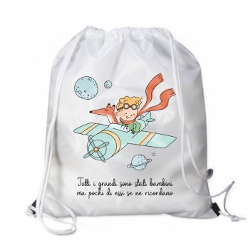 Sacca Zaino in Nylon Piccolo Principe New Personalizzabile - 5pz