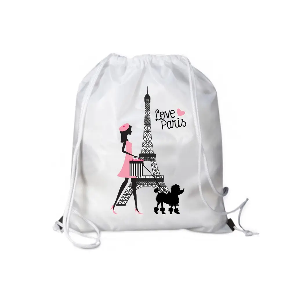 Sacca Zaino in Nylon Paris Personalizzabile - 5pz