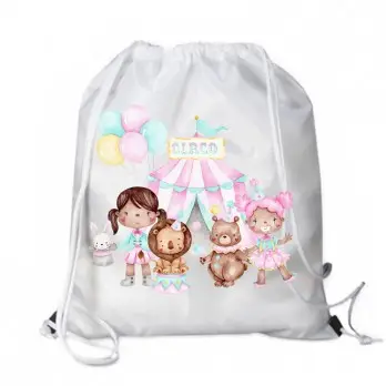 Sacca Zaino in Nylon Pastel Circus Personalizzabile - 5pz