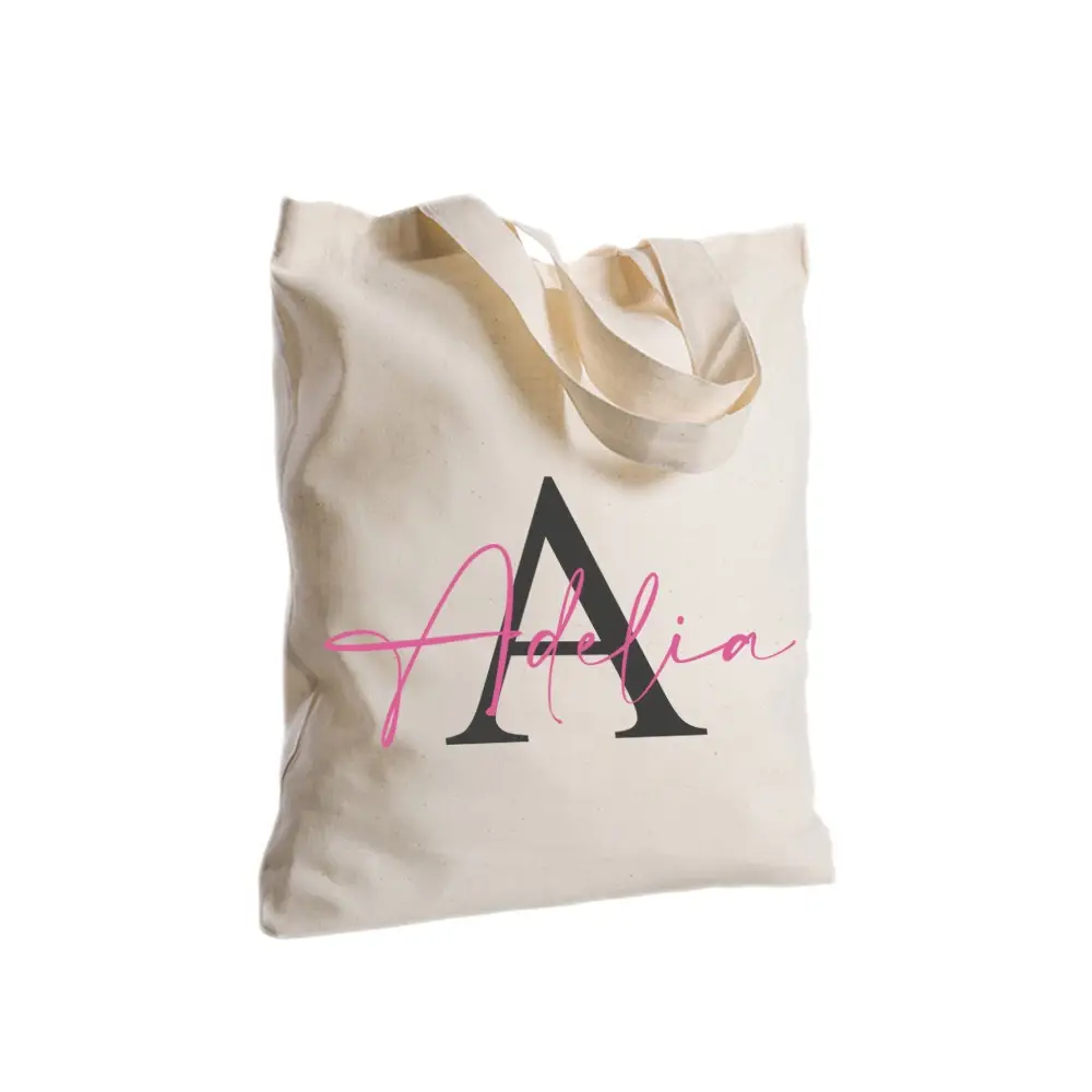Borsa Shopper in Tessuto Personalizzabile con Nome 2pz