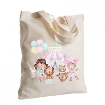 Borsa Shopper Pastel Circus in Tessuto Personalizzabile 2pz