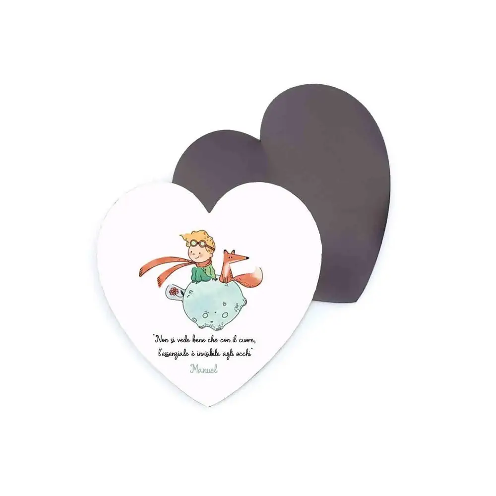10 magneti Cuore Personalizzabili con Nome 5 cm Piccolo Principe New