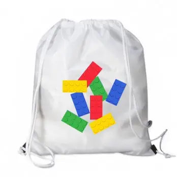 Sacca Zaino in Nylon block mattoncini Personalizzabile - 5 pz