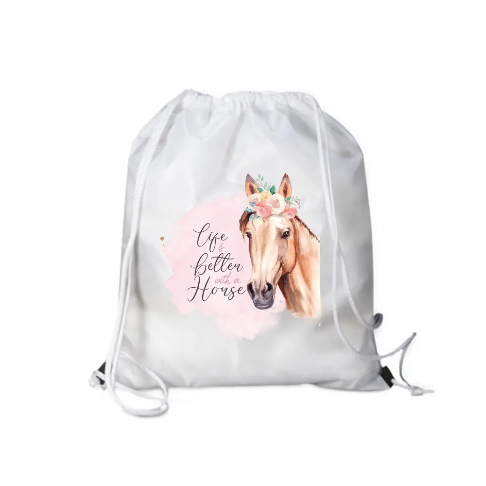 Sacca Zaino in Nylon Cavalli Personalizzabile - 5 pz