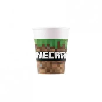 Bicchieri carta 8 pz 200 ml Minecraft