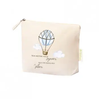 Trousse personalizzabile mongolfiera celeste