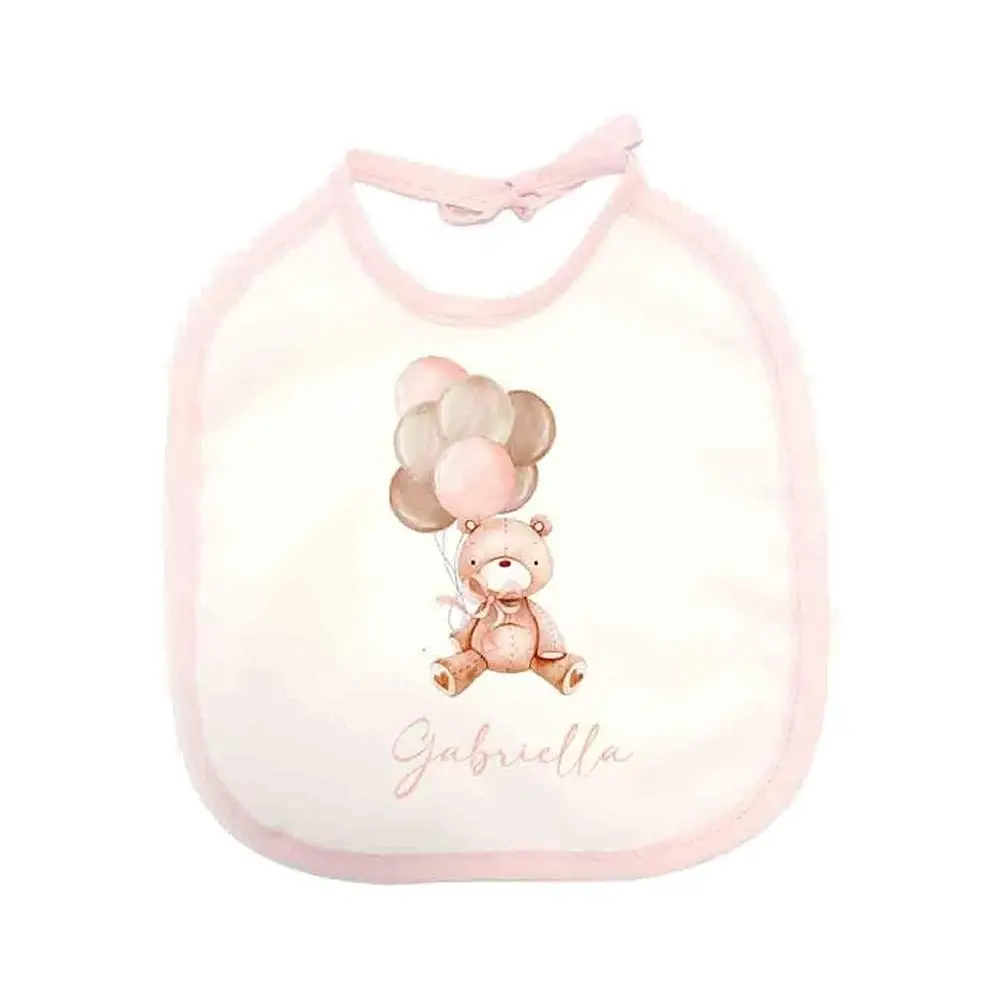Bavetta personalizzata orsetta rosa