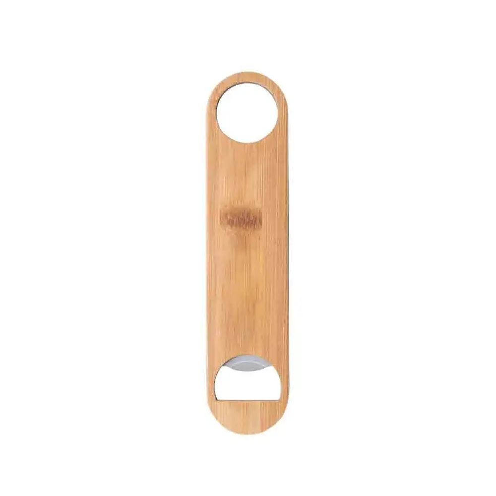 Apribottiglie in acciaio con rivestimento in bambù AP809569 (naturale)