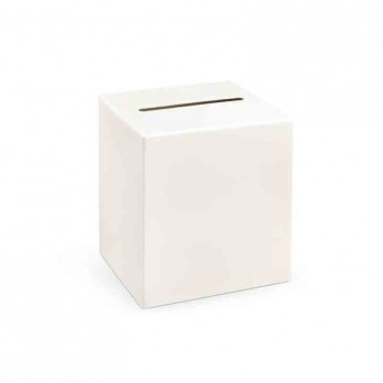 card box matrimonio 24 x 24 x 24 cm in carta metallizzata crema PUDTM8-079