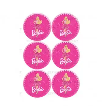 Adesivo tondo Barbie 28 pz