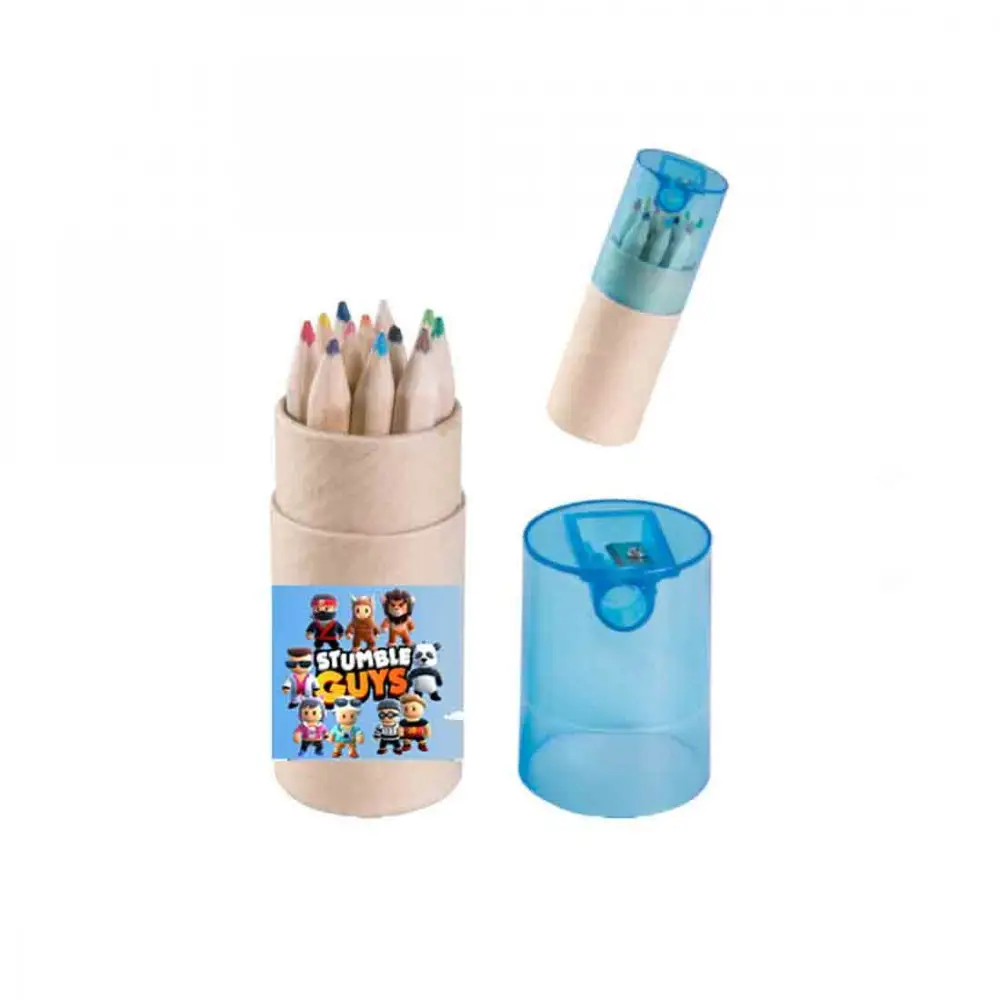 Pastelli cilindro Stumble Guys con etichette - 10 PZ