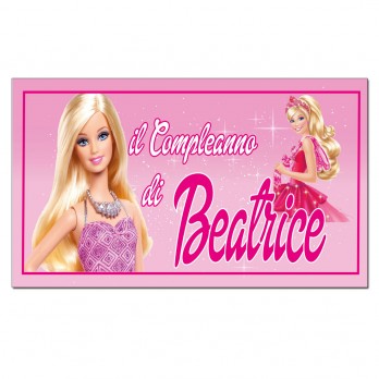 Striscione Banner Barbie Personalizzabile in pvc 100cmx50cm