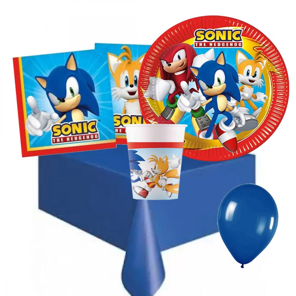Sonic, festa di compleanno sonic, set festa, kit party, risparmio, bio,  biodedegradabile, festa a tema sonic, sonic comp