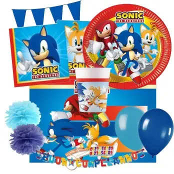 KIT N.59 SONIC - ACCESSORI TAVOLA PER COMPLEANNI